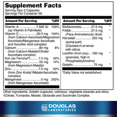 Close-up of Hair, Skin & Nail Plus packaging label