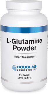 Front view of Douglas Laboratories L-Glutamine Powder bottle