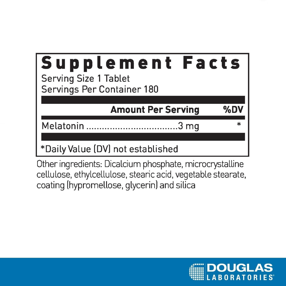 Douglas Laboratories Melatonin Prolonged Release 3 mg bottle and packaging