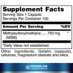 Close-up of MSM capsules spilling from the bottle