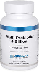 Packaging shot of Douglas Laboratories Multi-Probiotic 4 Billion bottle with 100 capsules