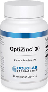 Bottle of Douglas Laboratories Opti Zinc 30 mg capsules