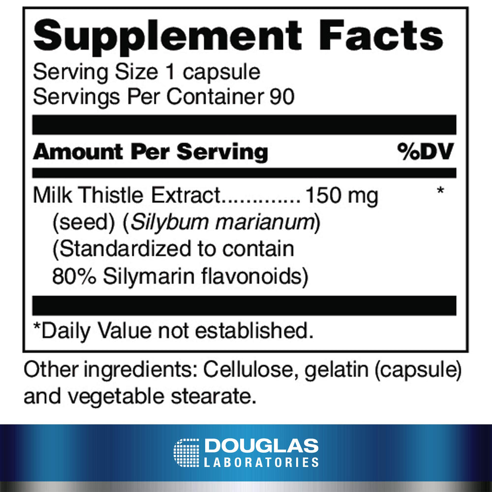 Packaging of Douglas Laboratories Silymarin Milk Thistle Capsules
