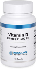 Douglas Laboratories Vitamin D3 1000 IU tablets bottle front view