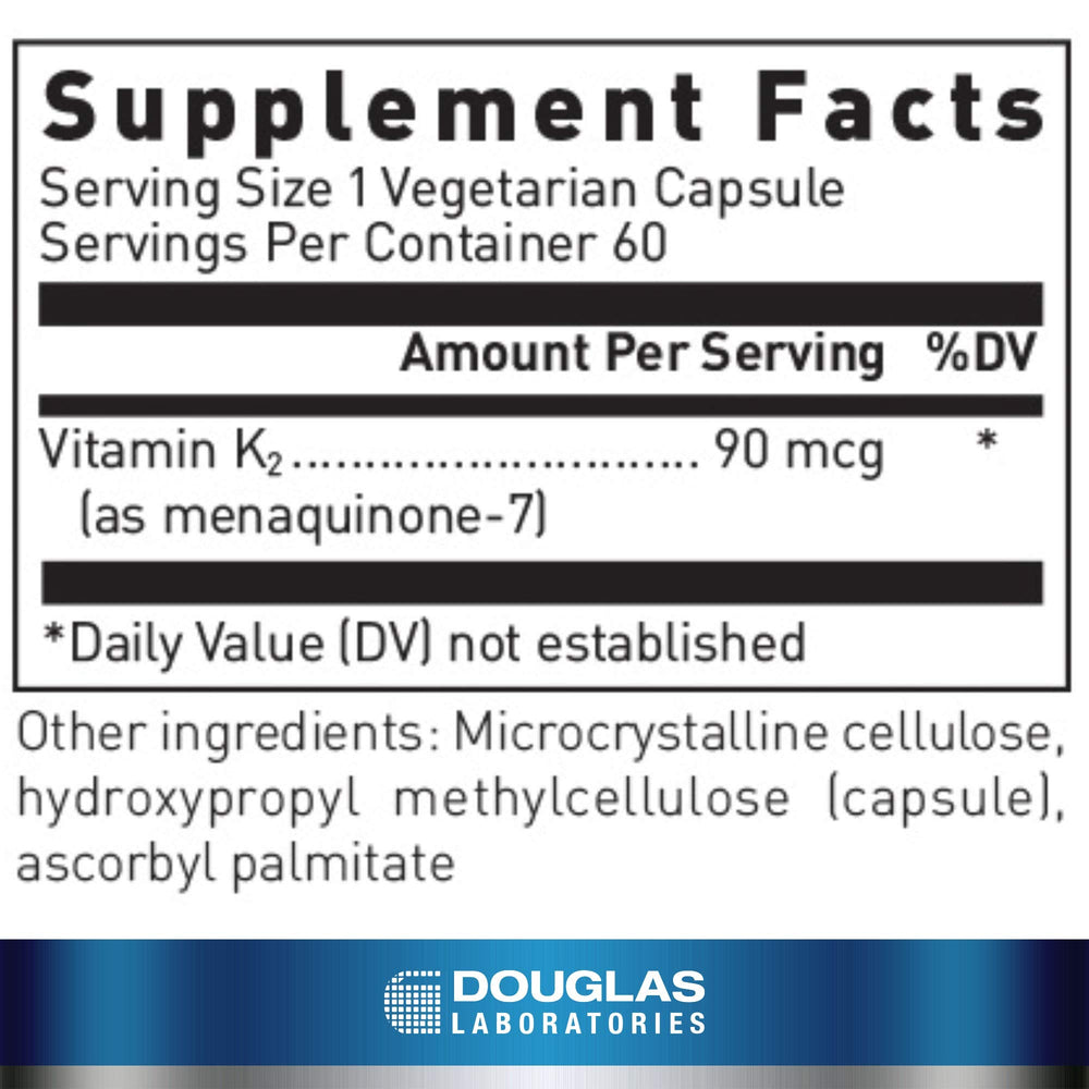 Bottle shot of Vitamin K2 MK-7 90 mcg 60 capsules