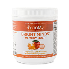 Dr Amen BrainMD BRIGHT MINDS Memory Multi orange mango powder canister