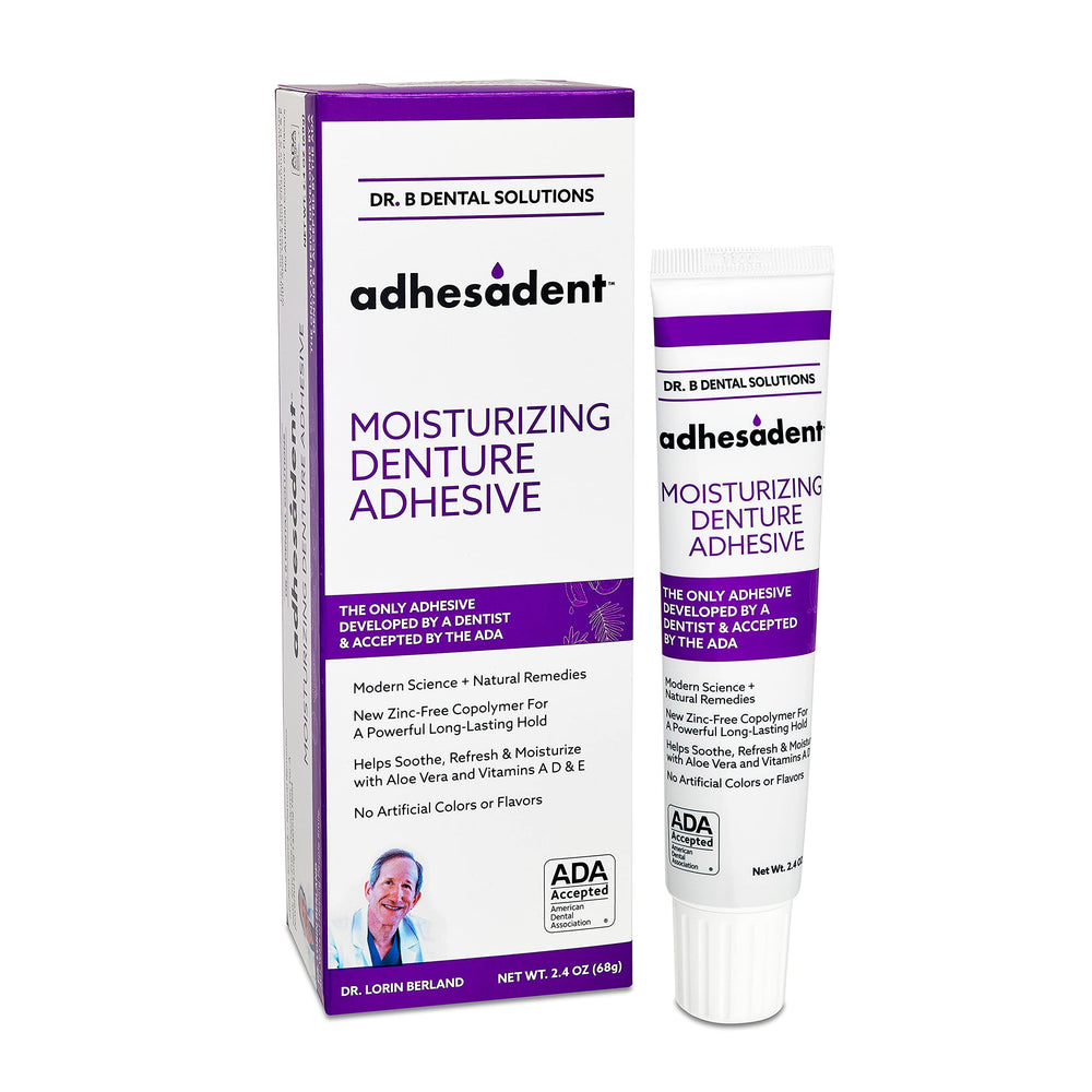 Dr. B Adhesadent moisturizing denture adhesive tube 2.4 oz
