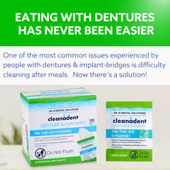 Wipes removing stains and odors from dentures
