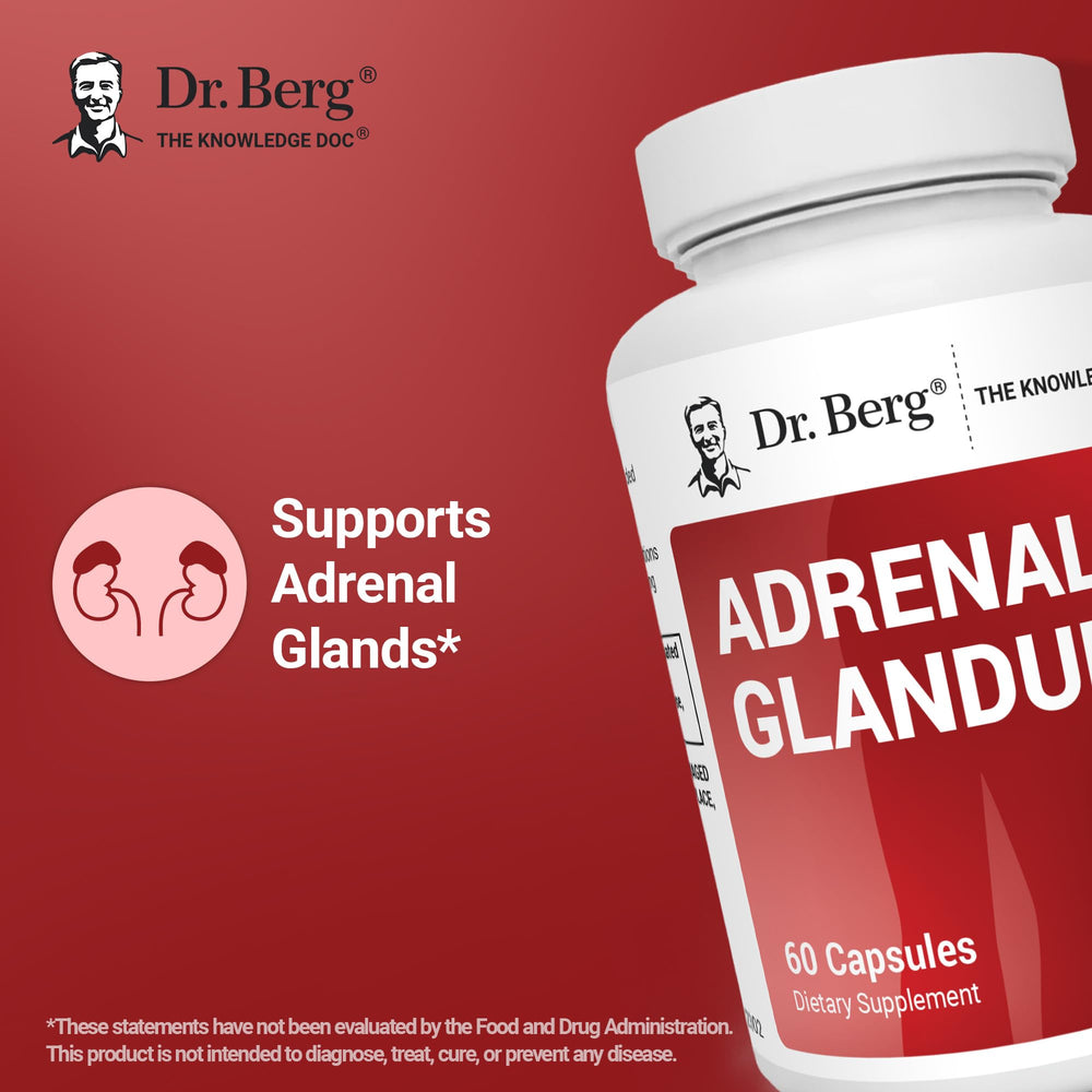 Dr. Berg Adrenal Glandular bottle - label close-up