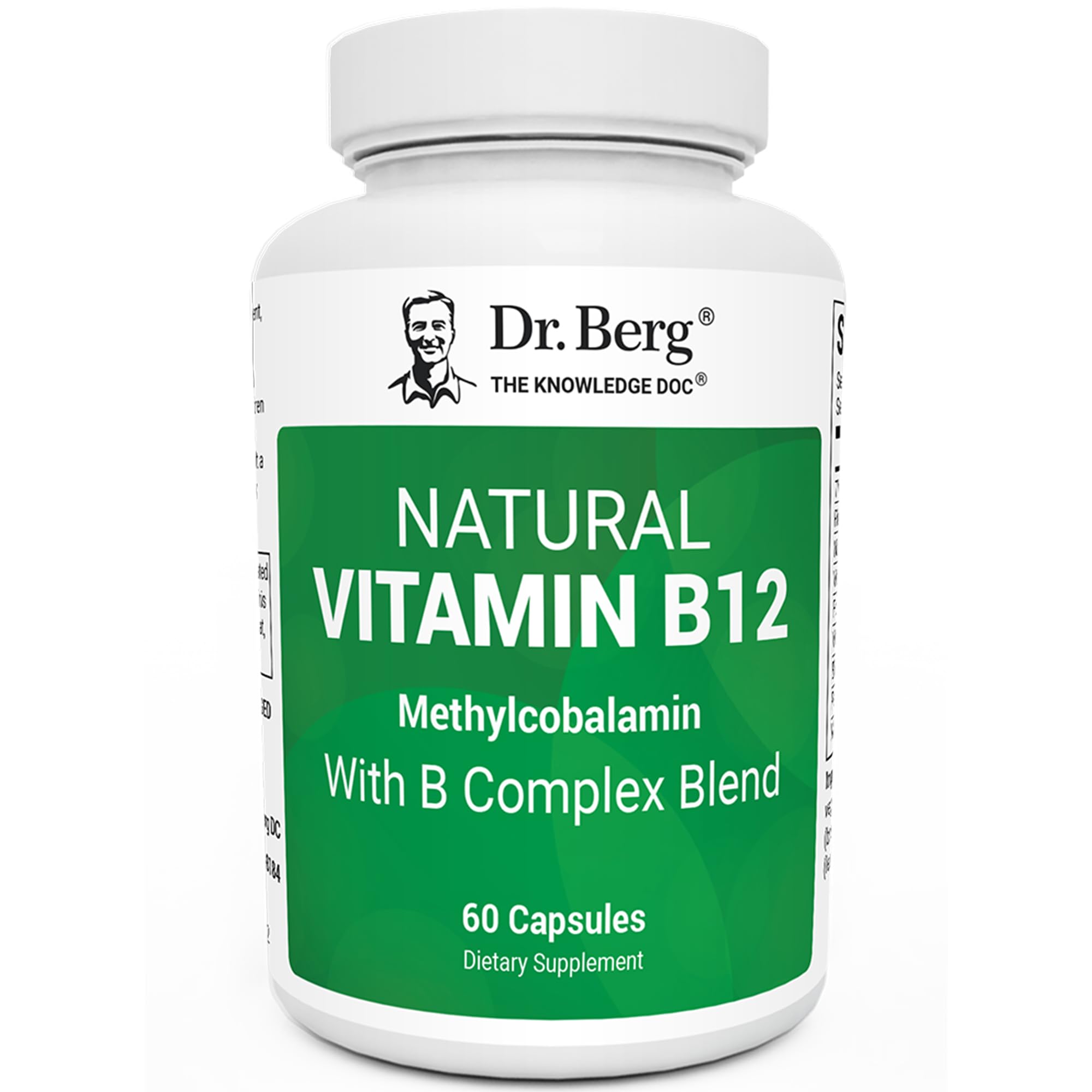 Dr. Berg Natural Vitamin B12 1000 mcg with B Complex bottle – front view Dr. Berg Natural Vitamin B12 1000 mcg with B Complex bottle – front view