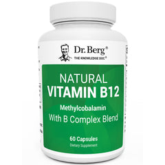 Dr. Berg Natural Vitamin B12 1000 mcg with B Complex bottle – front view