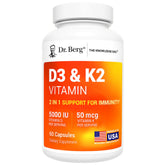 Dr. Berg D3 K2 5000 IU bottle – front view