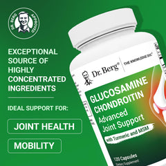 Close-up of label highlighting 150 mg chondroitin sulfate per serving
