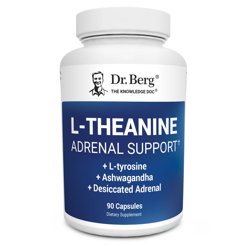 Dr. Berg L-Theanine 200mg bottle with 90 capsules