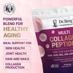 Nutrition label for Dr. Berg Multi Collagen Powder