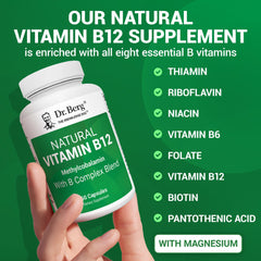 Dr. Berg B12 vegetable capsules ready for daily energy support