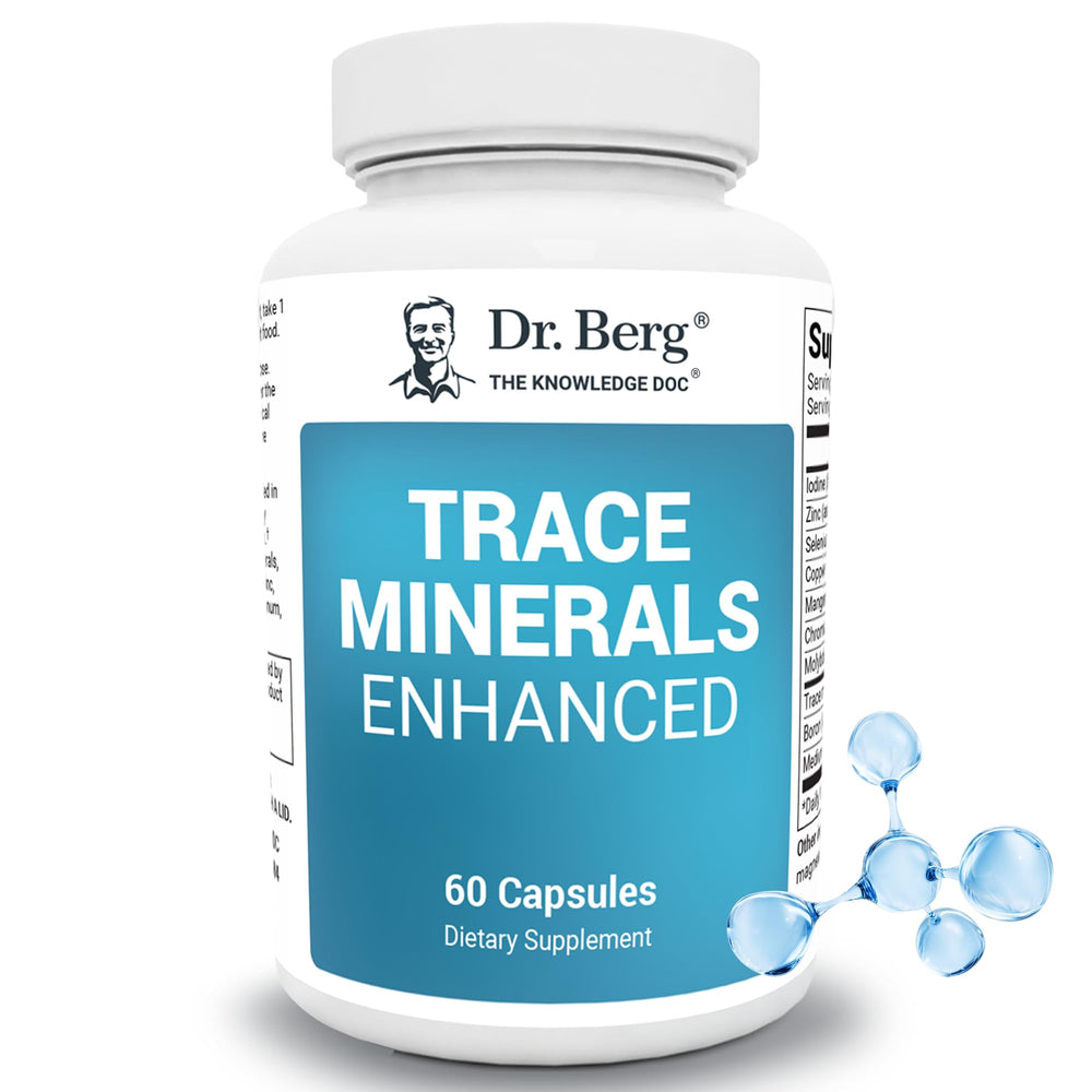 Bottle of Dr. Berg Trace Minerals Enhanced Complex with 60 capsules