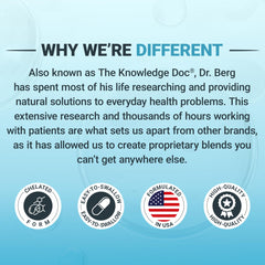 Health benefits illustration highlighting trace minerals and 60 capsules