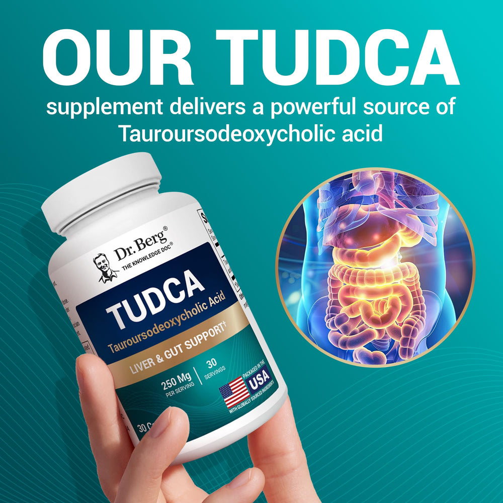Dr. Berg TUDCA label details show 250 mg per serving.
