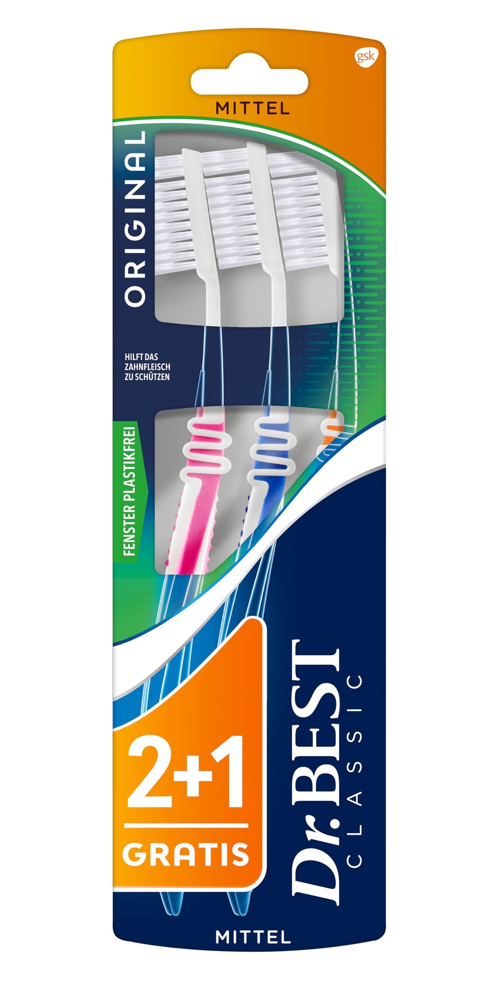 Front view of Dr. Best German Toothbrush