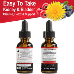 DR. BO 1oz bottle packaging emphasizes compact renal support.