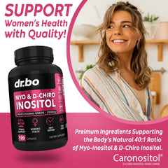 DR. BO capsules spilling on surface highlighting capsule count and portable convenience
