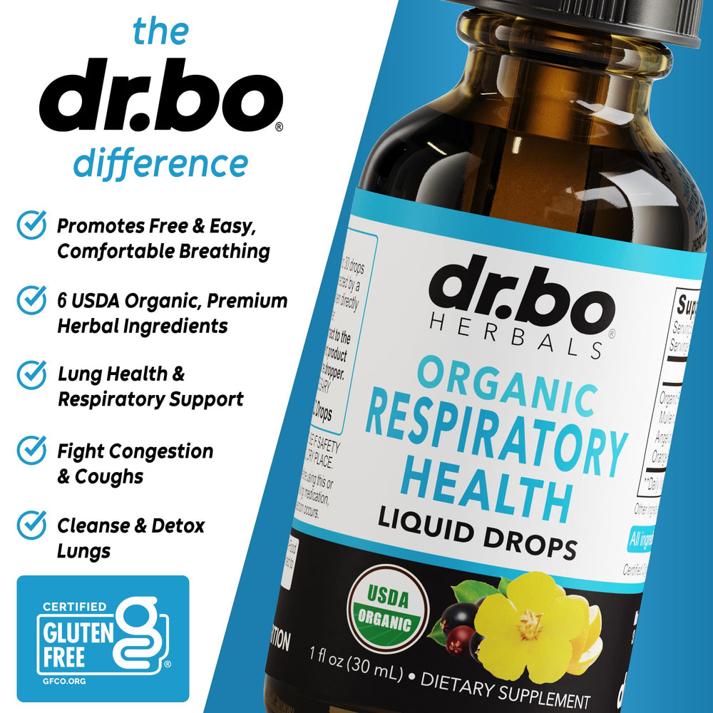 DR. BO elderberry lung support label emphasizes natural ingredients.