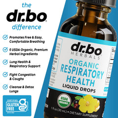 DR. BO elderberry lung support label emphasizes natural ingredients.