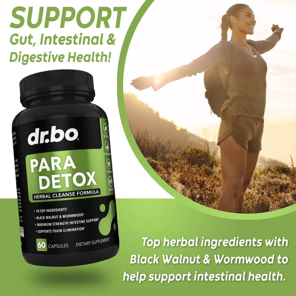 DR. BO para Cleanse capsules closeup highlighting convenient daily intake.