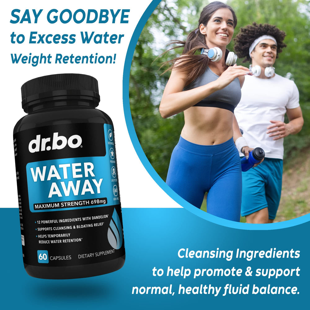 DR. BO Water Pills beside legs illustrating leg support