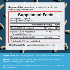 BioPerine text on Dr. Boz K2+D3 product packaging