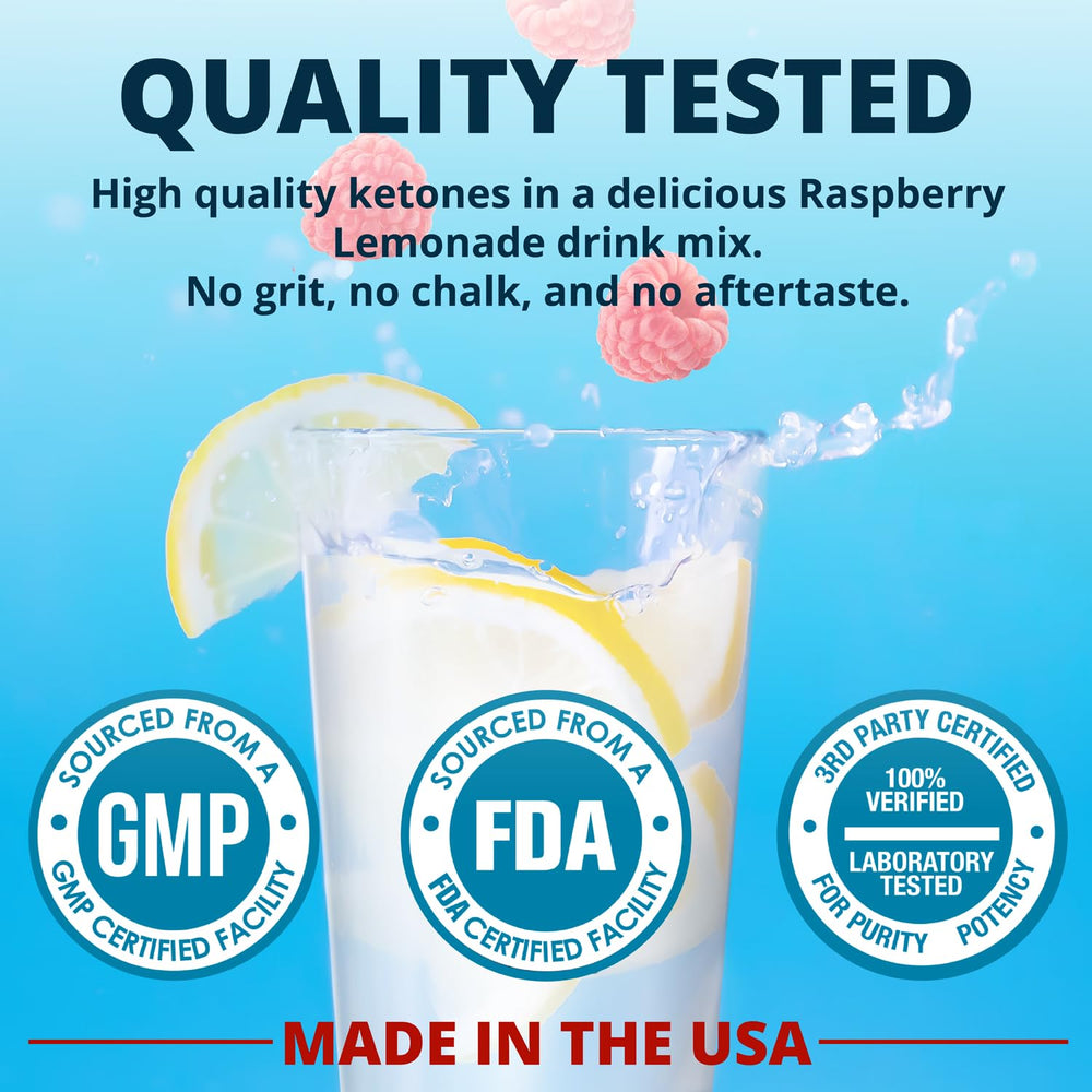 Nutrition facts and Made in USA badge on Keto BHB container