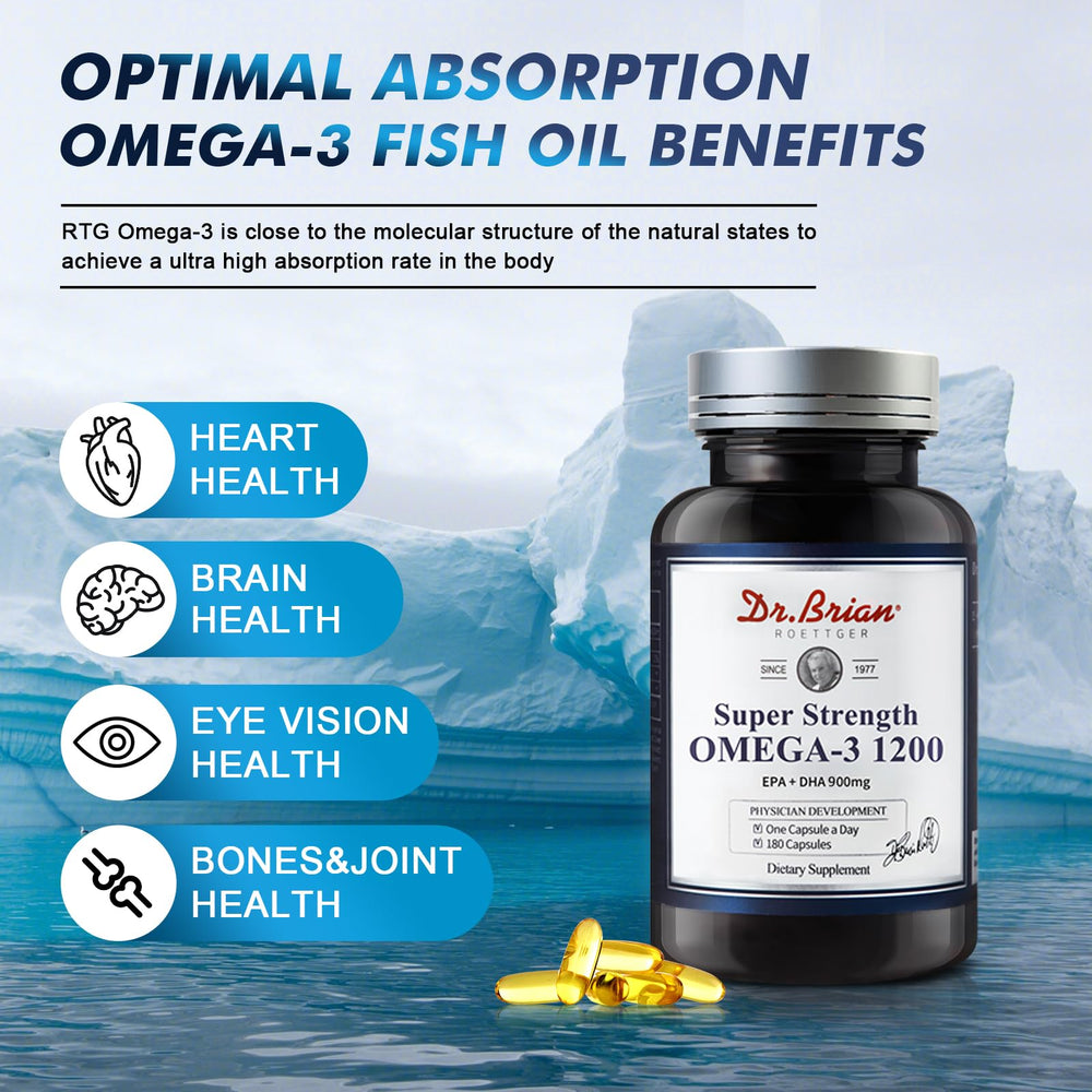 Front label of Dr. Brian Omega-3 Fish Oil bottle