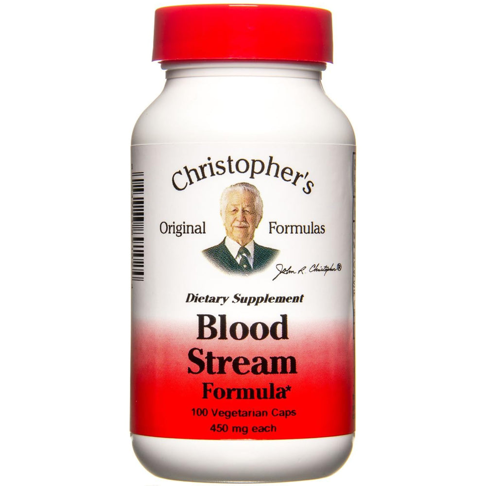 Dr. Christopher's Blood Stream Formula bottle label - 100 capsules