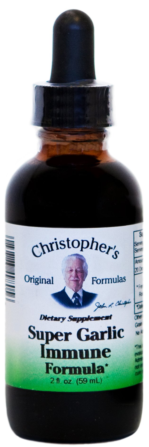 Dr. Christopher's Heal Super Garlic Immune 2 oz bottle label