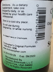 Close-up of Dr. Christopher's Heal Super Garlic Immune bottle