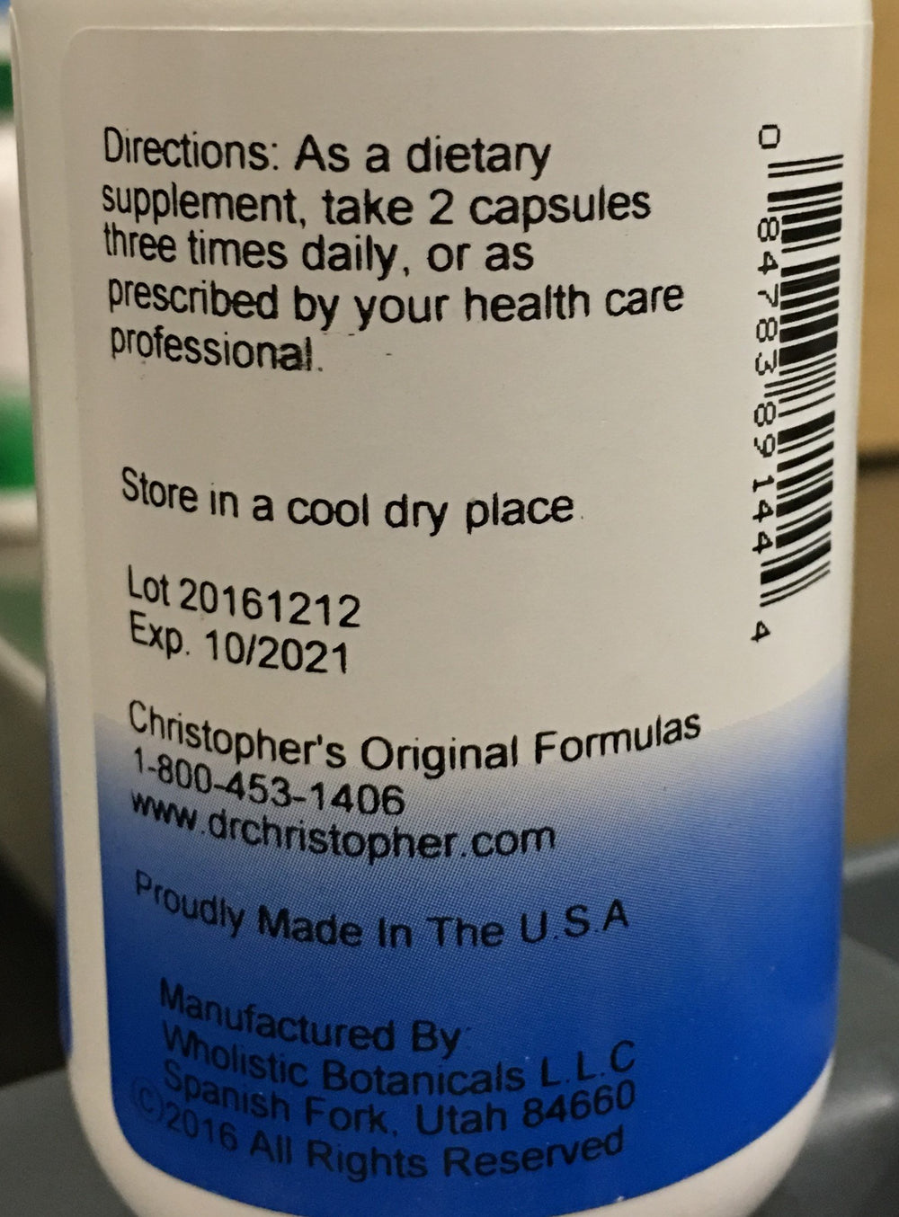 Capsules of Dr. Christopher's Lactation Formula