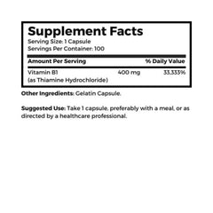 B1 thiamine capsules with no allergens