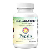 Front view of Dr. Clark Pepsin Supplement bottle with 700mg capsules