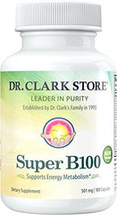 Dr Clark Store B Vitamin Complex SuperB100 bottle with 501 mg capsules