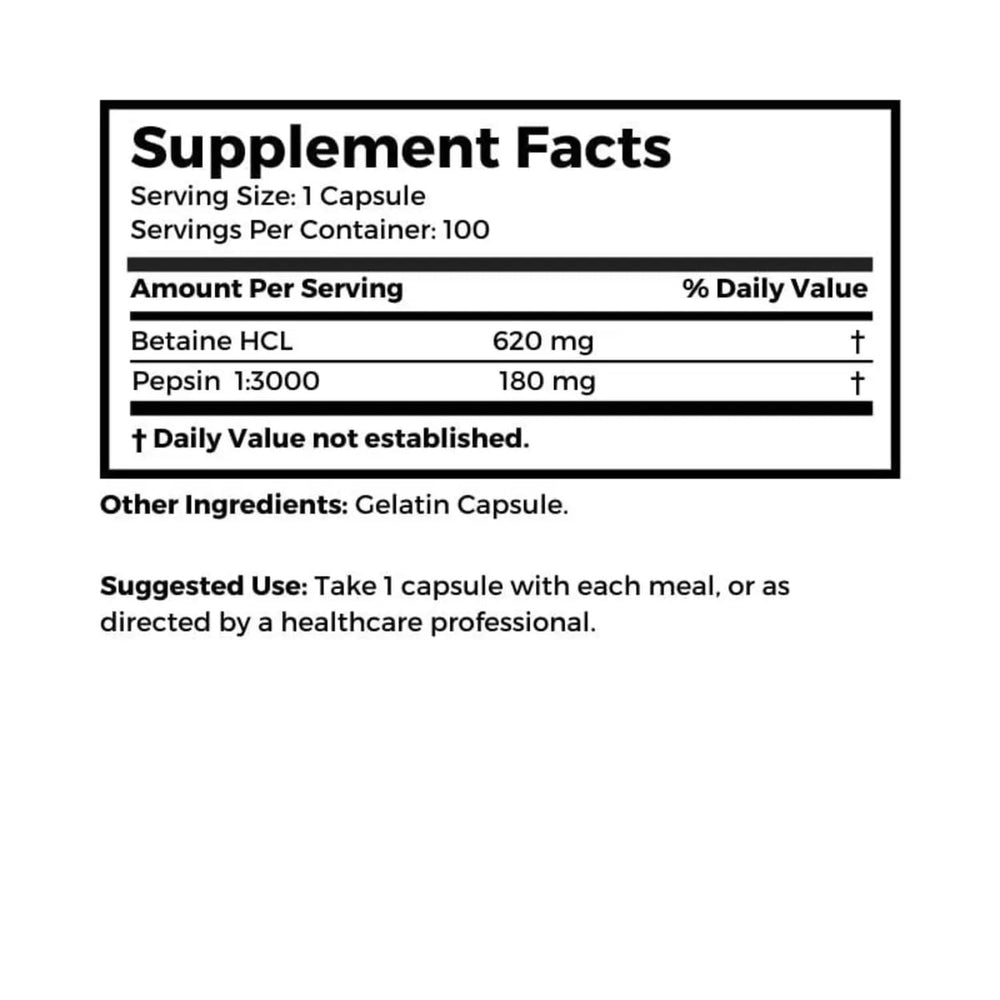 Dr Clark Store Betaine HCL on shelf for easy selection