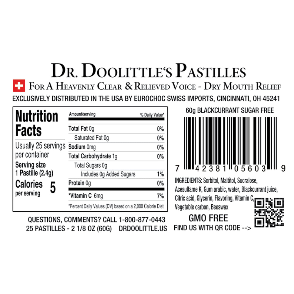 Blackcurrant-flavored pastilles
