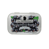 Dr. Doolittle’s Blackcurrant Pastilles in a 2.12 oz metal tin.