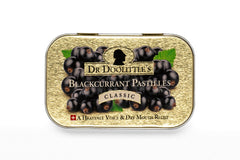Front view of Dr. Doolittle’s Blackcurrant Soft Pastilles tin