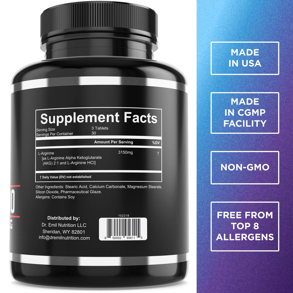 Front label highlighting 3150 mg per serving