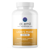 Front view of Dr. Emil Nutrition Organic Lion's Mane bottle
