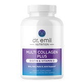 Bottle of DR. EMIL NUTRITION Multi Collagen Peptides Plus Biotin and Vitamin D with 60 servings