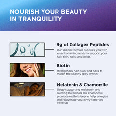 Label emphasizes sleep ingredients 5-HTP, Melatonin and L-Theanine