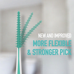On-the-go case included with mint brush picks