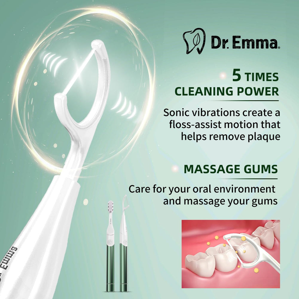 32 replaceable floss heads included